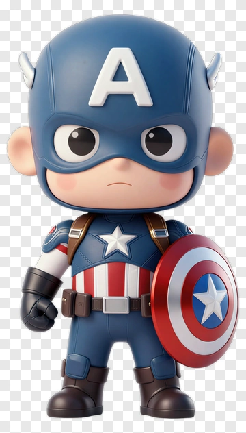 Cartoon Superhero Holding A Shield PNG