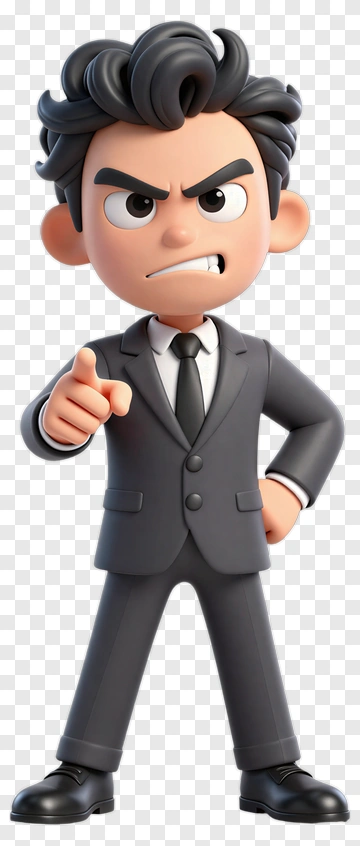 Cartoon Businessman Pointing PNG