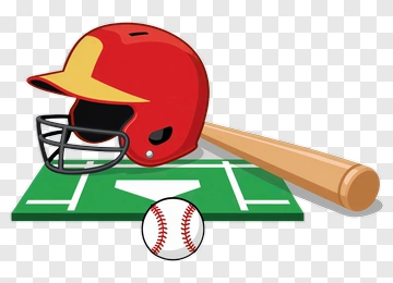 Baseball Equipment Including Bat And Helmet PNG
