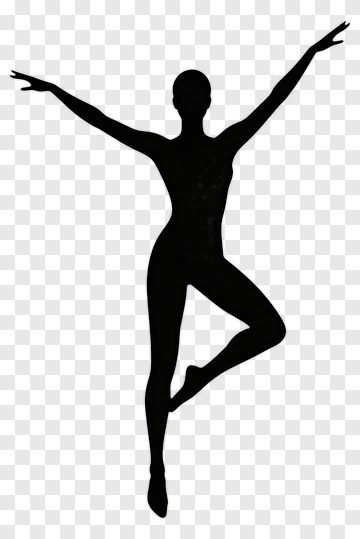 Silhouette Of A Dancer In A Dynamic Pose PNG