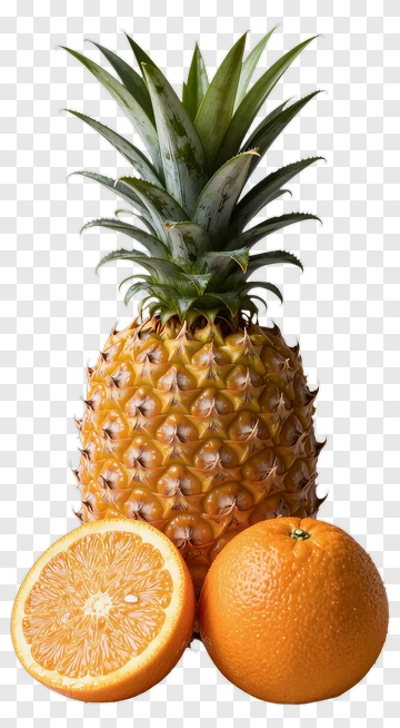 Pineapple And Orange Composition PNG
