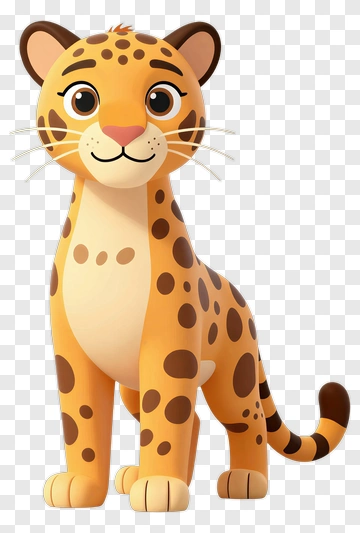 Cartoon Leopard Character PNG