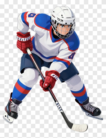 3D Hockey Player In Action PNG