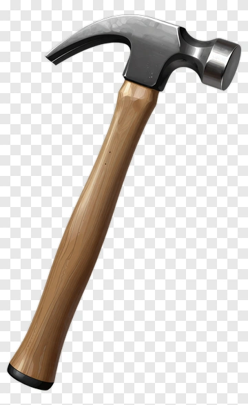 Hammer With Wooden Handle PNG