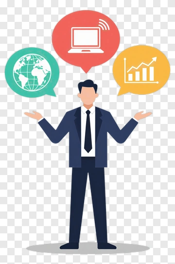 Businessman Presenting Technology And Growth Concepts PNG