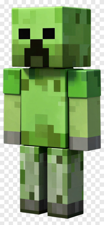 3D Minecraft Creeper Character PNG