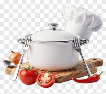 Cooking Pot With Fresh Vegetables And Chef Hat PNG