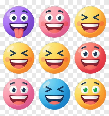 Colorful Emoji Faces PNG