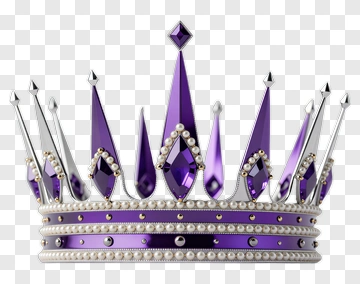 Purple Crown With Silver And Pearl Accents PNG