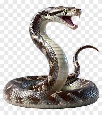 3D Snake With Open Mouth PNG