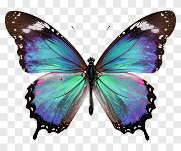Colorful Butterfly With Blue And Green Wings PNG