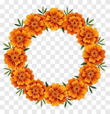 Marigold Flower Wreath PNG