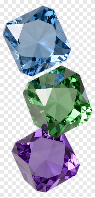 Colorful Gemstones Stacked Together PNG