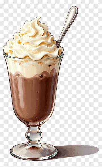 Chocolate Milkshake With Whipped Cream PNG