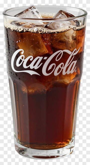 Coca-Cola In A Glass With Ice PNG
