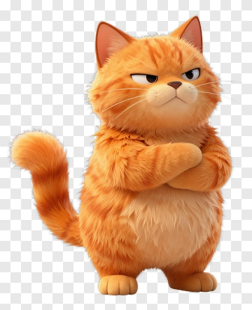 3D Cartoon Cat With A Confident Pose PNG