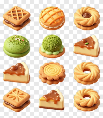 Colorful Assortment Of Cookies And Pastries PNG