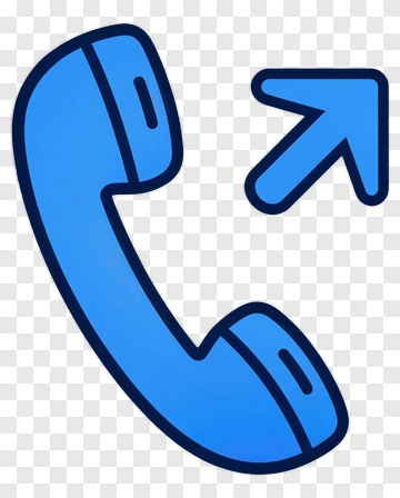 Blue Telephone Icon With Arrow PNG