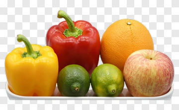Colorful Fruit And Vegetable Arrangement PNG