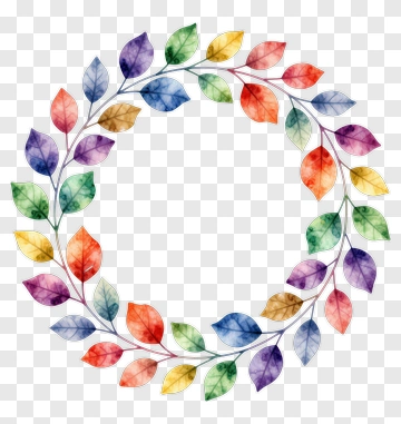 Colorful Leaf Wreath PNG