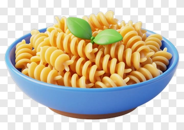 Fusilli Pasta In A Blue Bowl PNG