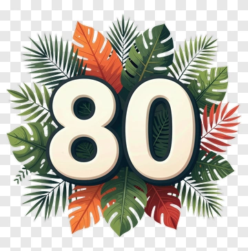 80 With Tropical Leaves PNG
