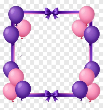Colorful Balloon Frame With Ribbons PNG
