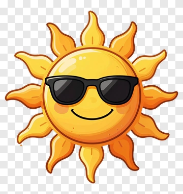Cartoon Sun Wearing Sunglasses PNG