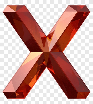 Red Crystal X Shape PNG