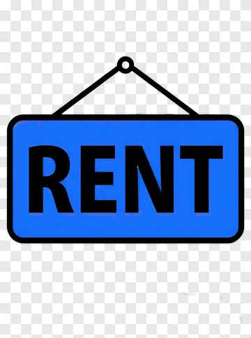 Blue Rent Sign PNG