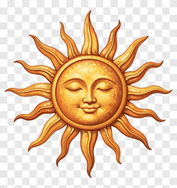 Cartoon Sun With Smiling Face PNG