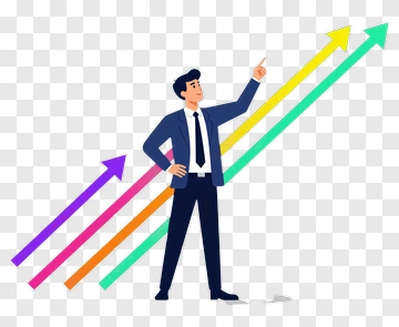 Businessman Presenting Growth Chart PNG