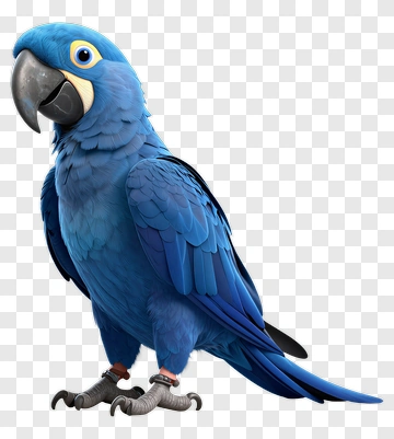3D Blue Parrot PNG