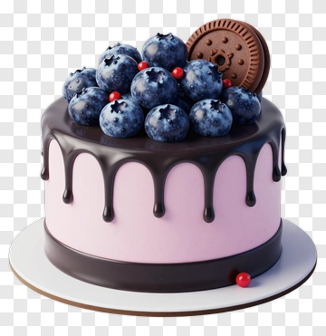 Chocolate Blueberry Cake PNG