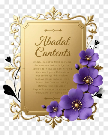 Elegant Floral Frame With Golden Background PNG