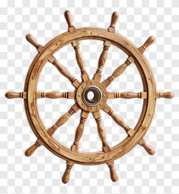 Wooden Ship Steering Wheel PNG