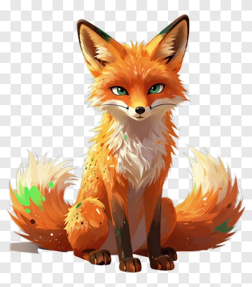 Cartoon Fox Sitting PNG
