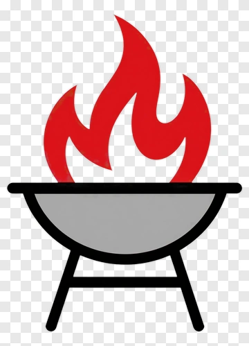 Grill With Flames PNG