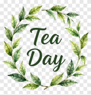 Tea Day Wreath With Leaves PNG