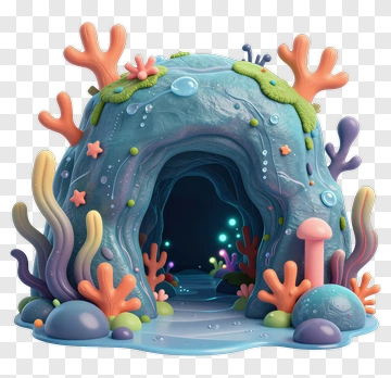 Colorful Coral Cave PNG