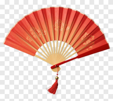 Red Decorative Fan PNG