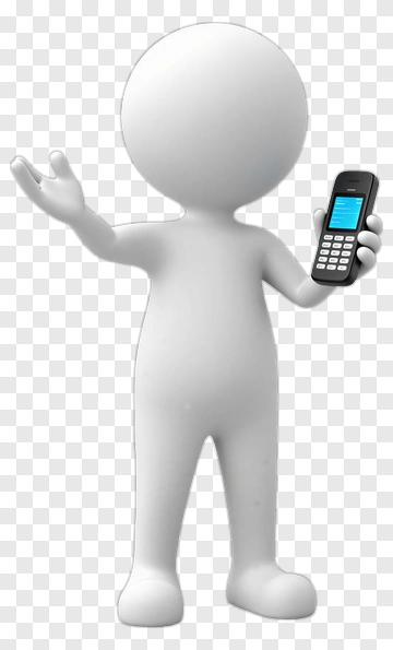 3D Person Holding A Mobile Phone PNG