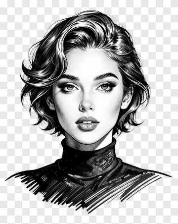Stylized Portrait Of A Woman PNG