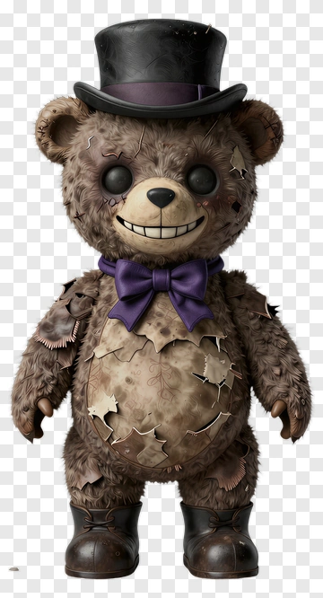 Teddy Bear With A Top Hat And Bow Tie PNG