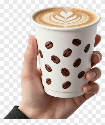 Coffee Cup With Latte Art PNG