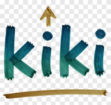 Colorful Kiki Text With Arrow PNG
