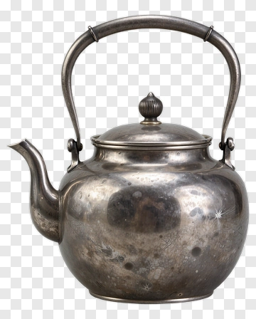Vintage Silver Teapot PNG