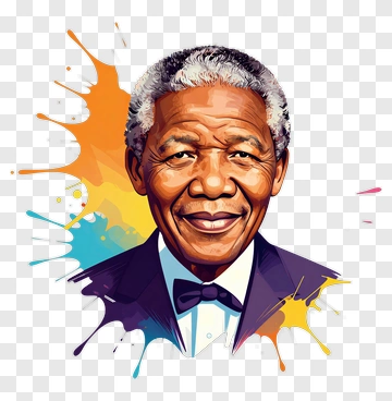 Colorful Portrait Of Nelson Mandela PNG