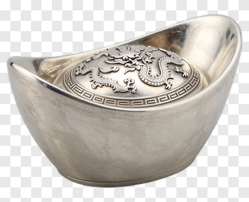 Silver Dragon Decorated Bowl PNG
