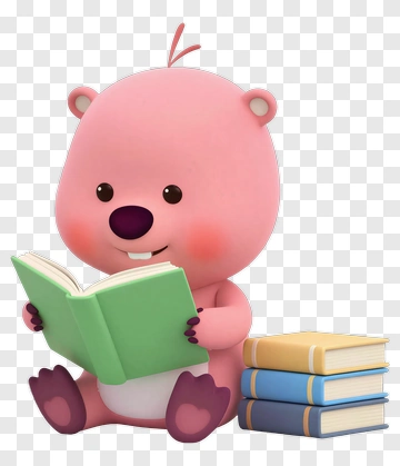 Cartoon Animal Reading A Book PNG